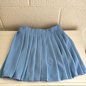 Charming Blue Pleated Kids Skirt